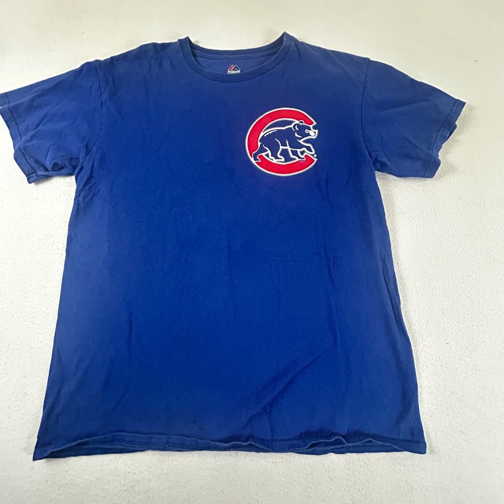 Majestic Chicago Cubs Kris Bryant 17 Youth T Shirt Size Large Blue Baseball